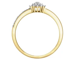 Pierścionek z żółtego złota z brylantami - 0,17 ct - próba 585