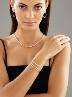 Pierścionek z żółtego złota z brylantami - Eternity - 1,00 ct - próba 585