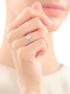 Pierścionek z żółtego złota z diamentami - 0,50 ct - próba 585