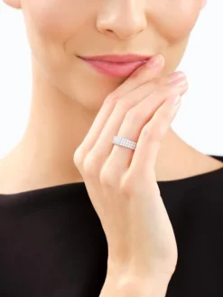 Pierścionek z żółtego złota z brylantami laboratoryjnymi - 0,75 ct - próba 585