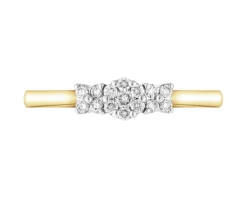 Pierścionek z żółtego złota z brylantami - 0,20 ct - próba 585