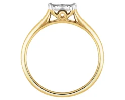 Pierścionek z żółtego złota z brylantami - 0,08 ct - próba 585