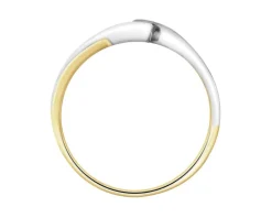 Pierścionek z żółtego złota z brylantem - 0,06 ct - próba 585