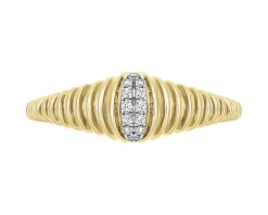 Pierścionek z żółtego złota z brylantami - 0,07 ct - próba 585