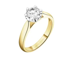 Pierścionek z żółtego złota z brylantem laboratoryjnym - 1,00 ct - próba 750