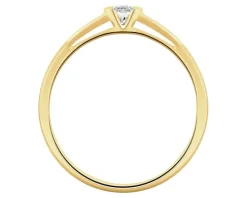 Pierścionek z żółtego złota z brylantem - 0,12 ct - próba 585