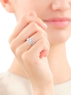 Pierścionek z żółtego złota z diamentami - 0,74 ct - próba 585