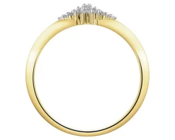 Pierścionek z żółtego złota z diamentami - 0,09 ct - próba 585