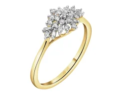 Pierścionek z żółtego złota z diamentami - 0,25 ct - próba 585