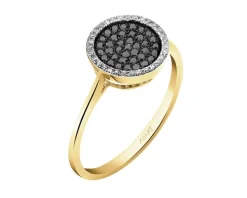 Pierścionek z żółtego złota z diamentami - 0,21 ct - próba 585