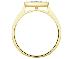 Pierścionek z żółtego złota z diamentami - 0,21 ct - próba 585