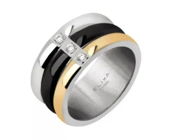 Pierścionek ze stali szlachetnej z cyrkoniami