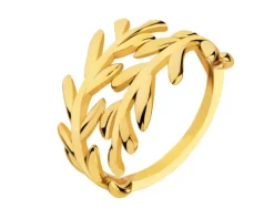 Pierścionek ze stali szlachetnej - liście