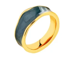Pierścionek ze stali szlachetnej z emalią