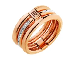 Pierścionek ze stali szlachetnej z kryształami