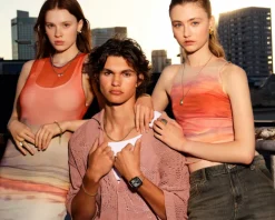 Pierścionek ze stali szlachetnej z emalią - sygnet