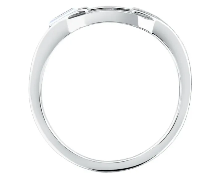 Pierścionek ze stali szlachetnej z cyrkoniami - Karl Lagerfeld