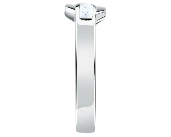 Pierścionek ze stali szlachetnej z cyrkoniami - Karl Lagerfeld