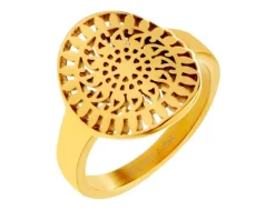 Pierścionek ze stali szlachetnej - rozeta