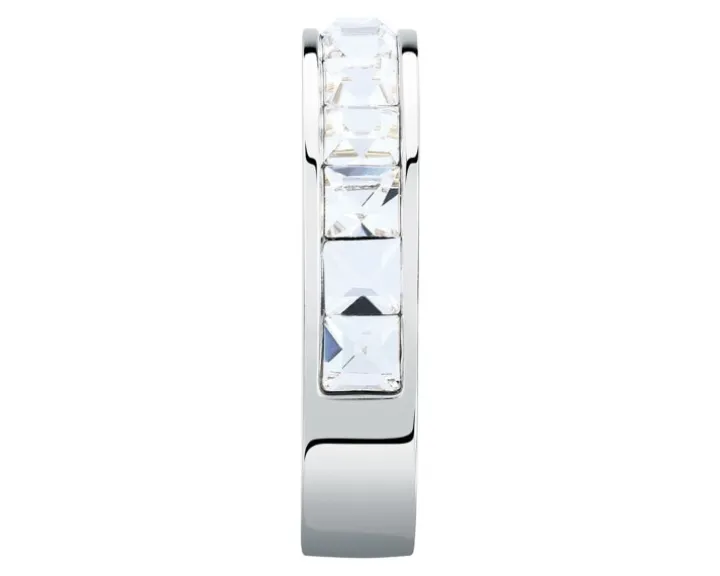 Pierścionek ze stali szlachetnej z cyrkoniami - Karl Lagerfeld