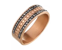 Pierścionek ze stali szlachetnej z hematytem