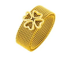 Pierścionek ze stali szlachetnej - koniczyna