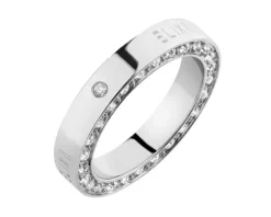 Pierścionek ze stali szlachetnej z kryształami