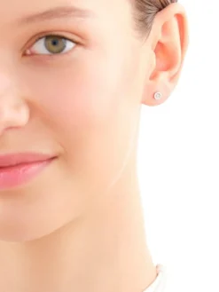 Pojedynczy kolczyk z białego złota z brylantem do piercingu - 0,01 ct - próba 375