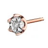 Pojedynczy kolczyk z różowego i białego złota z brylantem - 0,01 ct - próba 375