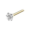 Pojedynczy kolczyk z żółtego złota z diamentem - 0,003 ct - próba 375