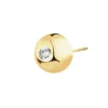 Pojedynczy kolczyk z żółtego złota z diamentem - 0,003 ct - próba 375