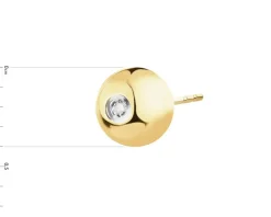 Pojedynczy kolczyk z żółtego złota z diamentem - 0,003 ct - próba 375