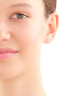 Pojedynczy kolczyk z żółtego i białego złota z diamentem - 0,005 ct - próba 375