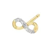 Pojedynczy kolczyk z żółtego złota z diamentem - nieskończoność - 0,003 ct - próba 375