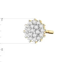 Pojedynczy kolczyk z żółtego złota z diamentami - 0,04 ct - próba 585