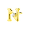 Pojedynczy kolczyk z żółtego złota z diamentem - litera N - 0,004 ct - próba 375
