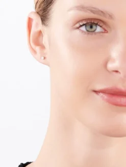 Pojedynczy kolczyk z żółtego i białego złota z brylantem - 0,02 ct - próba 585