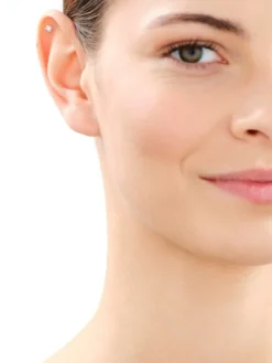 Pojedynczy kolczyk z żółtego i białego złota z brylantem do piercingu - 0,02 ct - próba 585