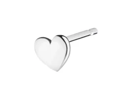 Pojedynczy srebrny kolczyk - serce