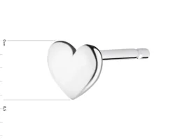 Pojedynczy srebrny kolczyk - serce