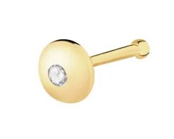 Pojedynczy złoty kolczyk z cyrkonią do nosa