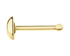 Pojedynczy złoty kolczyk z cyrkonią do nosa