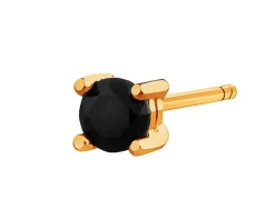 Pojedynczy złoty kolczyk z cyrkonią