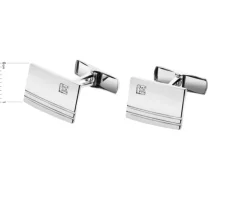 Spinki do mankietów z białego złota z brylantami - 0,02 ct - próba 585