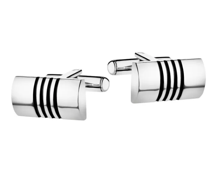 Spinki do mankietów ze stali szlachetnej z emalią