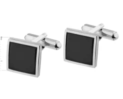 Spinki do mankietów ze stali szlachetnej z emalią