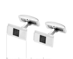 Spinki do mankietów ze stali szlachetnej z cyrkoniami