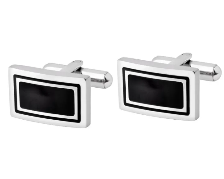 Spinki do mankietów ze stali szlachetnej z emalią