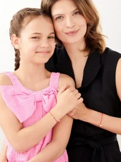 Srebrne bransoletki dla mamy i córki - komplet - serca