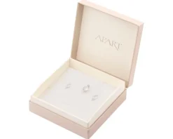 Srebrne kolczyki i zawieszka z cyrkoniami - komplet - serca